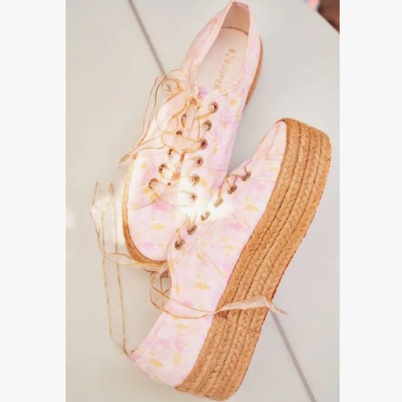LoveShackFancy Shoes - Superga x Loveshackfancy Espadrille Platform Sneaker 2790 Perky Peach no box